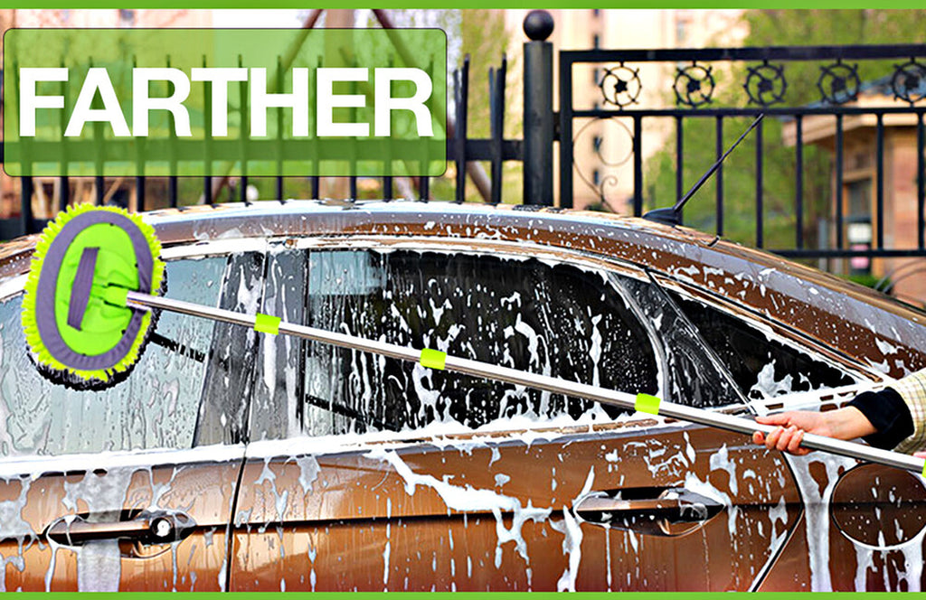 63-Inch Telescoping Microfiber Wash Brush and Mop Kit for Cars, RVs, and Trucks