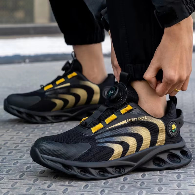 Lightweight Protective Work Sneakers with Steel Toe - Puncture-Proof & Anti-Smash Safety Shoes for Men
