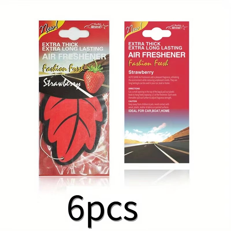 Natural Scented Tea Paper Car Air Freshener - Vanilla Perfume Hanging Leaf Shape Interior Accessory (3-60 Pieces)