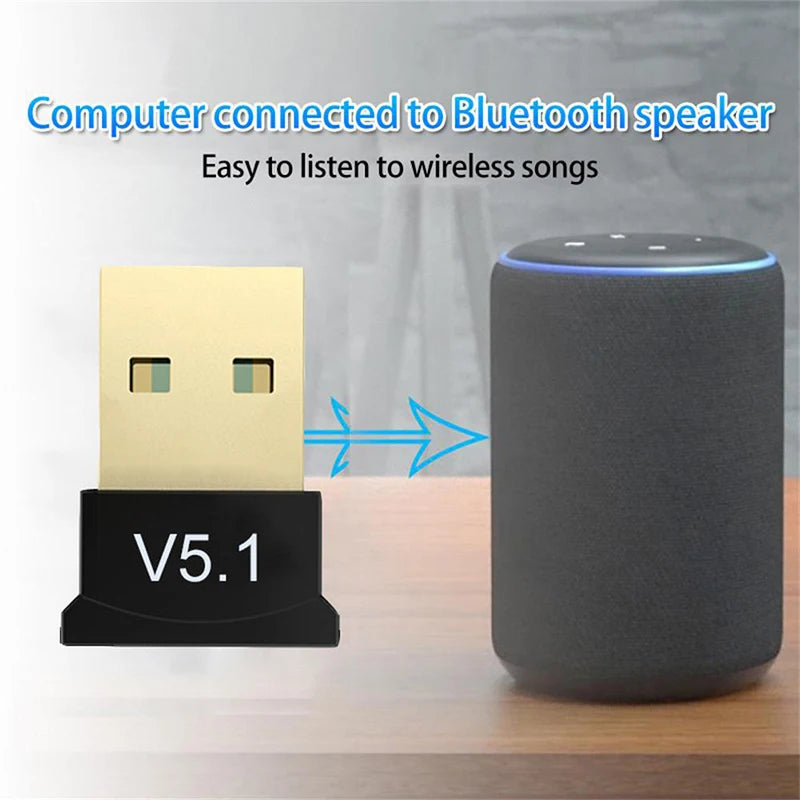 MINI USB Bluetooth 5.1 Dongle Adapter for PC Laptop Mouse Keyboard Tablet Phone Printer Game Speaker Wireless Transmit Receiver