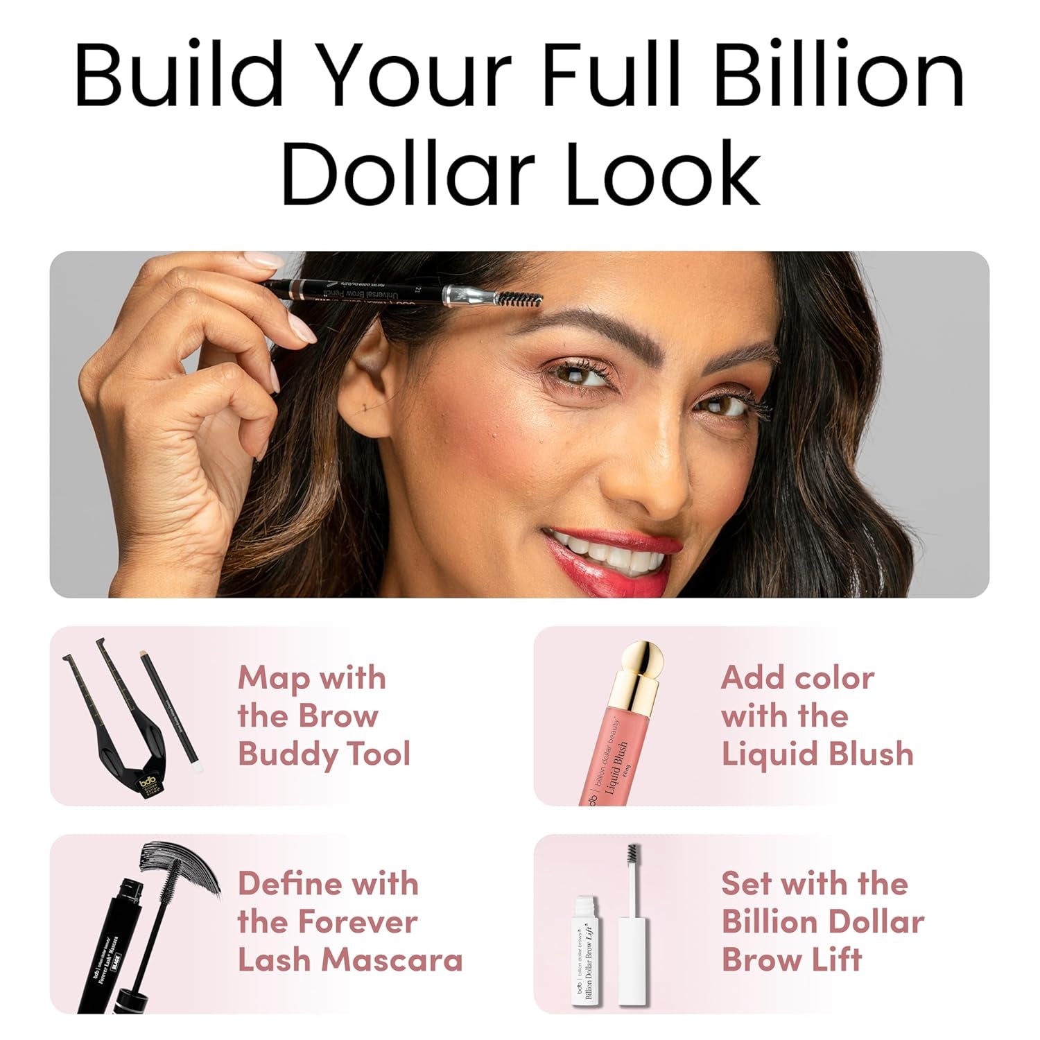 Billion Dollar Brows Universal Eyebrow Pencil – Dual-Ended Design with Precision Tip & Spoolie, Matte Finish, Waterproof, Easy to Use, Vegan & Cruelty-Free for Perfectly Defined Brows