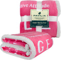 PAVILIA Healing Blanket - Soft Sherpa Throw for Comfort & Care, Perfect Get Well Soon Gift in Pink