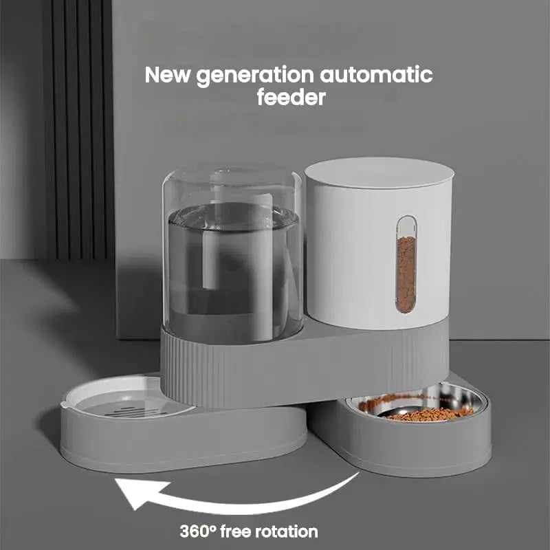 Automatic Pet Feeder and Water Dispenser Bowl with Dual Functionality for Dogs and Cats, Easy to Clean and Durable Design