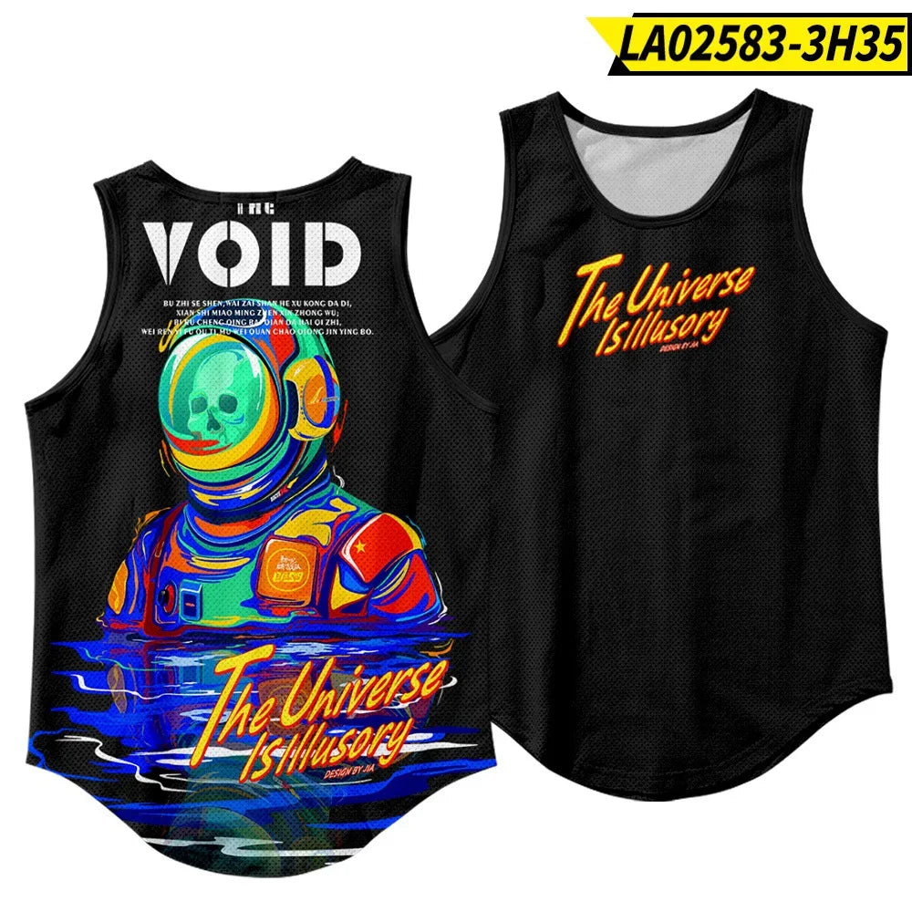 Men'S Fashion Sleeveless Black Tiger Print Tank Top Vest Fitness Bodybuilding Muscle Undershirt Gym Sportwear