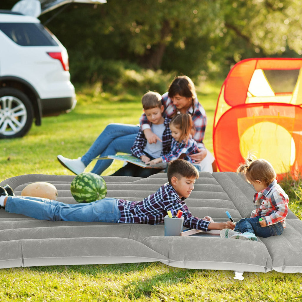 Inflatable Travel Car Mattress with Air Bed for Back Seat Comfort, Includes Two Pillows and Pump