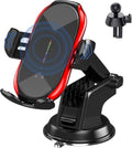 Wireless Car Charger,15W Qi Fast Charging Auto-Clamping Air Vent Windshield Dashboard Car Phone Mount,Long Arm Suction Cup Holder for Iphone Samsung LG