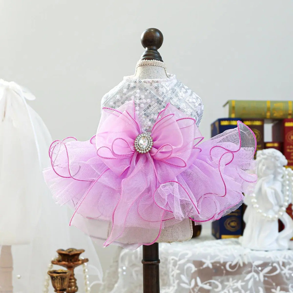 Elegant Princess-Inspired Pet Dress for Small Dogs and Cats - Ideal for Weddings and Special Occasions