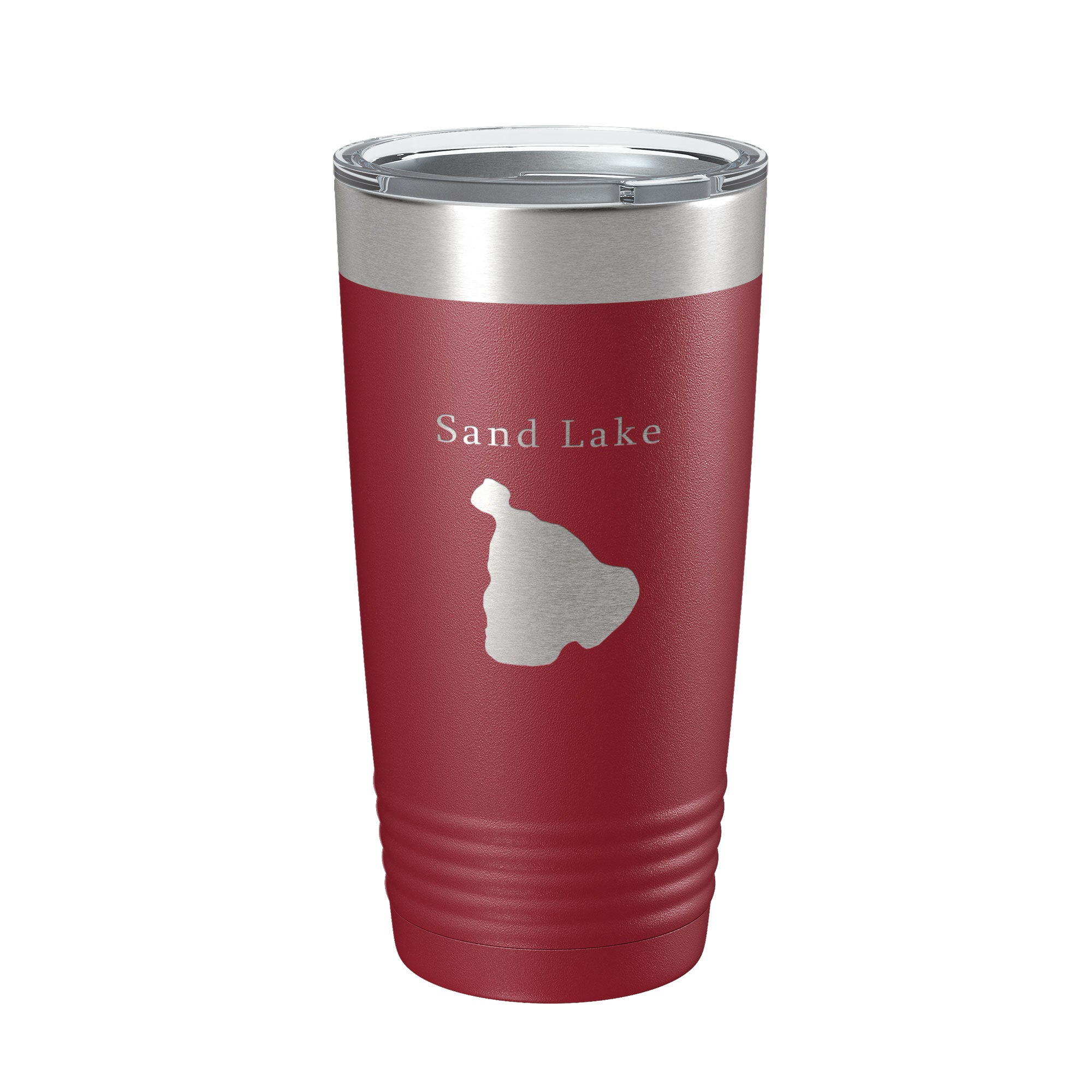 Sand Lake Map Tumbler Travel Mug Insulated Laser Engraved Coffee Cup Michigan 20 oz