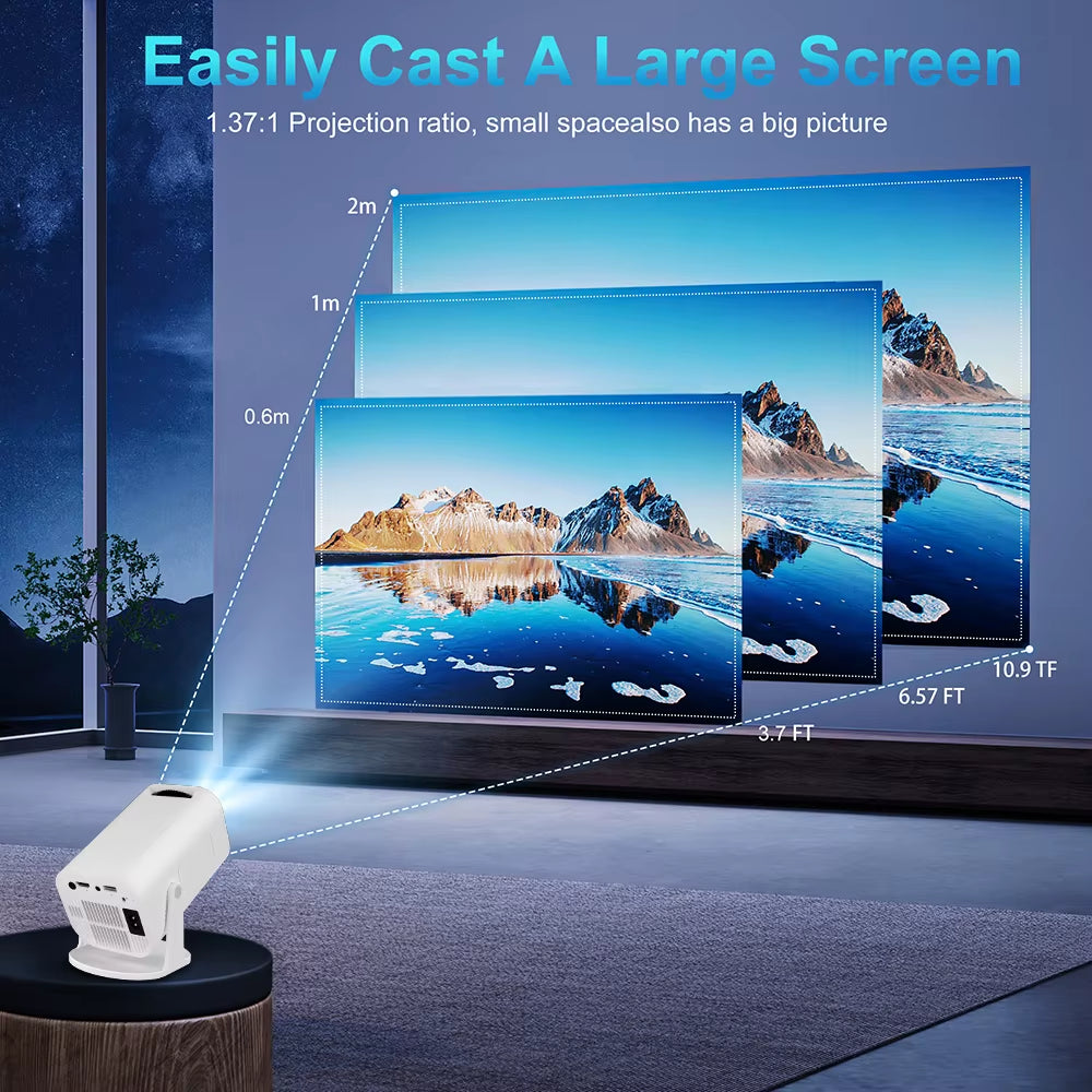 Salange P330 Mini Projetor Android 14 300 ANSI 4K 8K 1080P Wifi6 BT5.3 Home Cinema Portable Projector