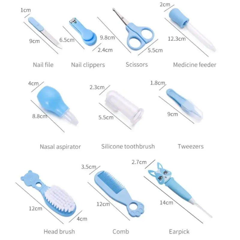 New 6/10Pcs/Set Baby Health Care Kit Kids Nail Hair Health Care Grooming Brush Clipper Teether Toothbrush Baby Essentials