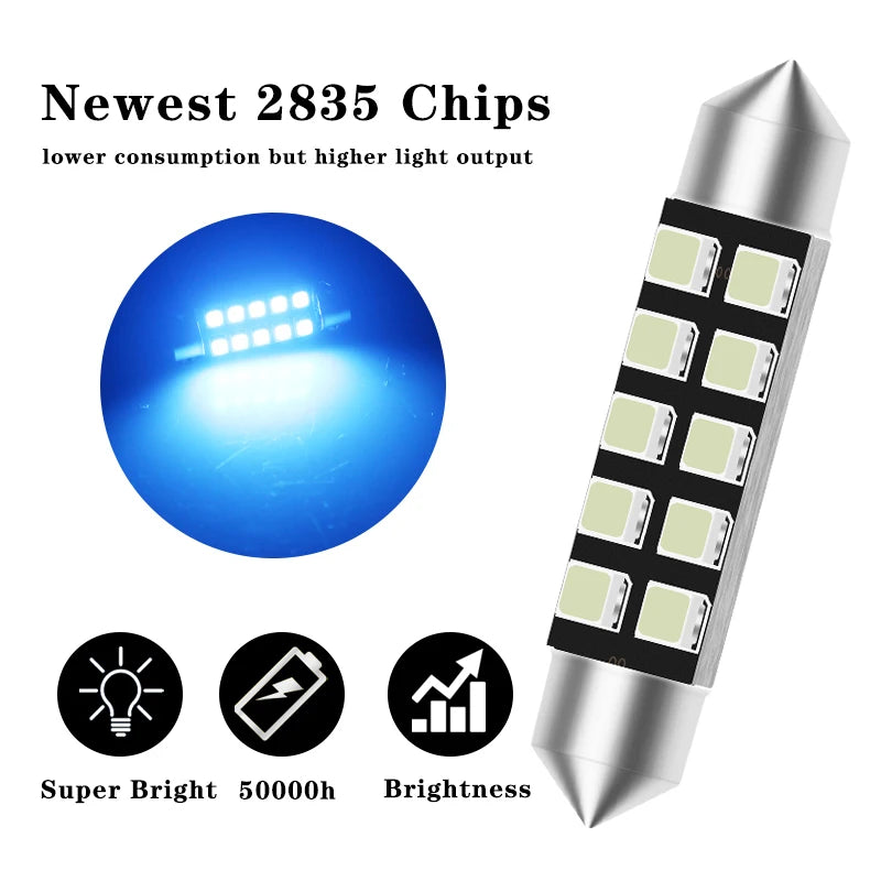 2Pcs Canbus C5W Led Festoon C5W Led Purple 31Mm Led 36Mm 39Mm 41Mm Led Car Led Lights Ice Blue Interior Light White Reading Lamp