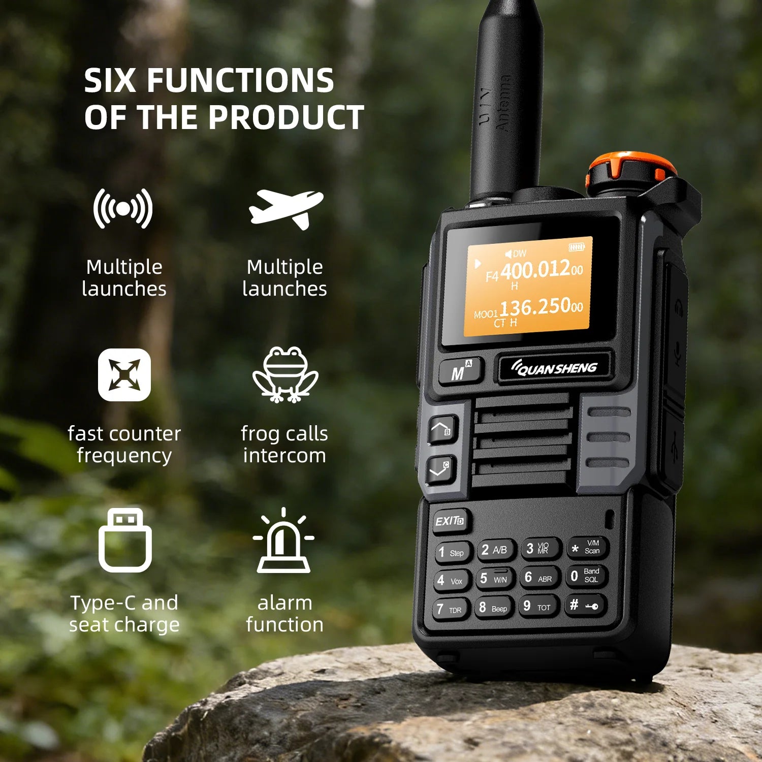 Quansheng UV-K6 Upgrade UV-K5 (99) Interphone 5W Air Band Radio Tyep C Charging UHF VHF DTMF FM Scrambler NOAA Wireless Frequenc