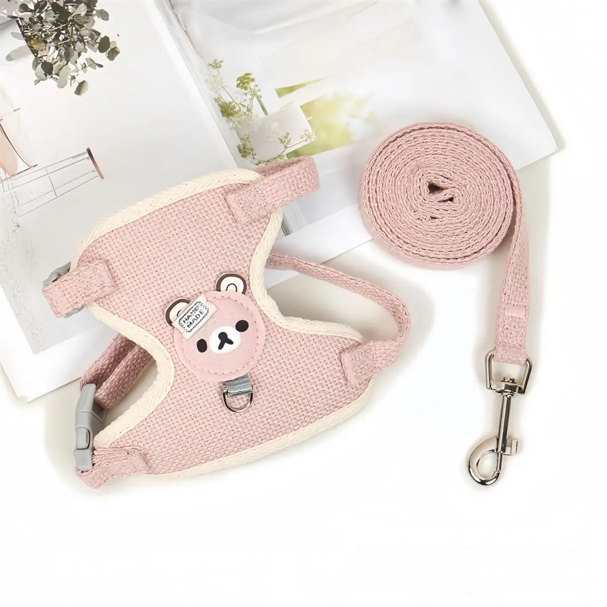 Adjustable Soft Pet Harness and Leash Set for Small Dogs and Cats - Comfortable Walking Accessories