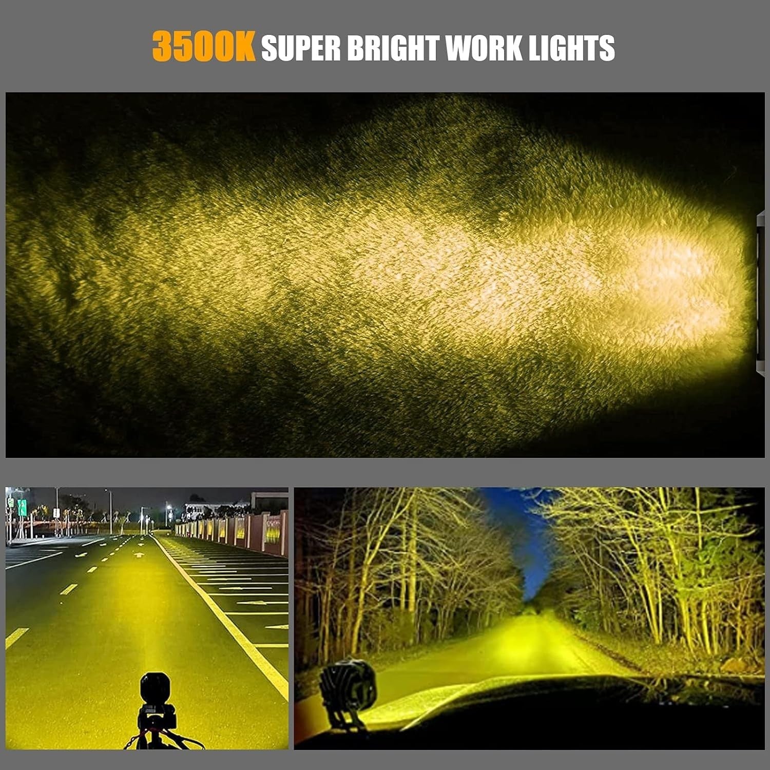 2-Pack 3" 40W Yellow LED Spot Off-Road Light Pods