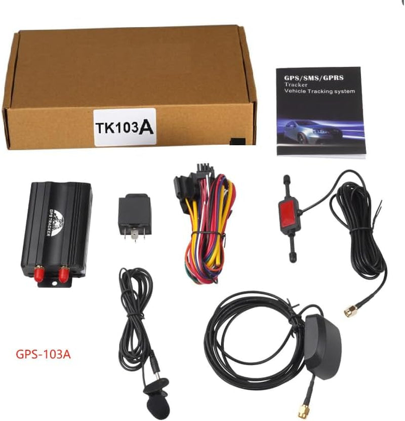 Vehicle Car GPS Tracker TK103A, GSM Alarm SD Card Slot Anti-Theft Realtime Spy for GSM GPRS GPS System Tracking Device (103A)