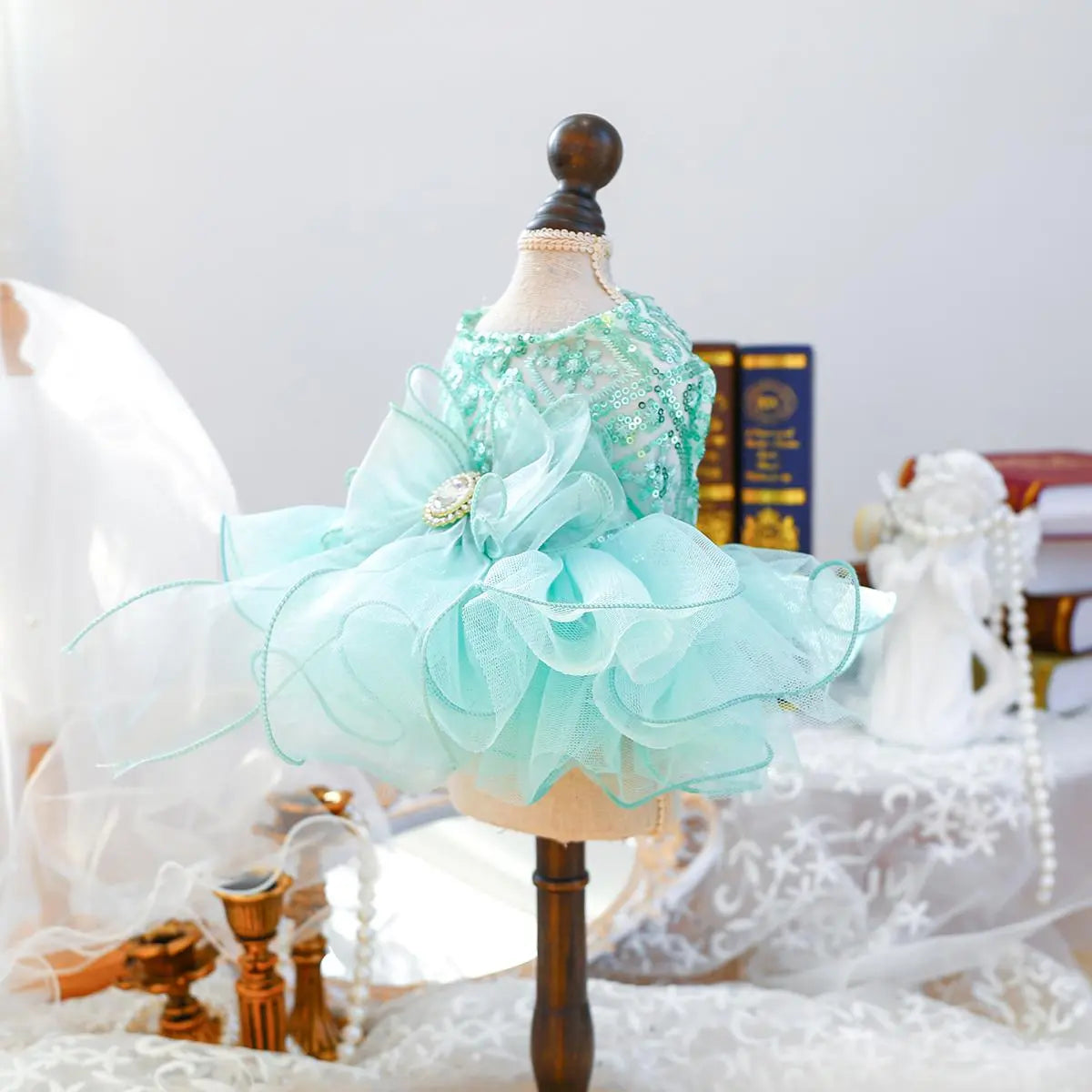 Elegant Princess-Inspired Pet Dress for Small Dogs and Cats - Ideal for Weddings and Special Occasions