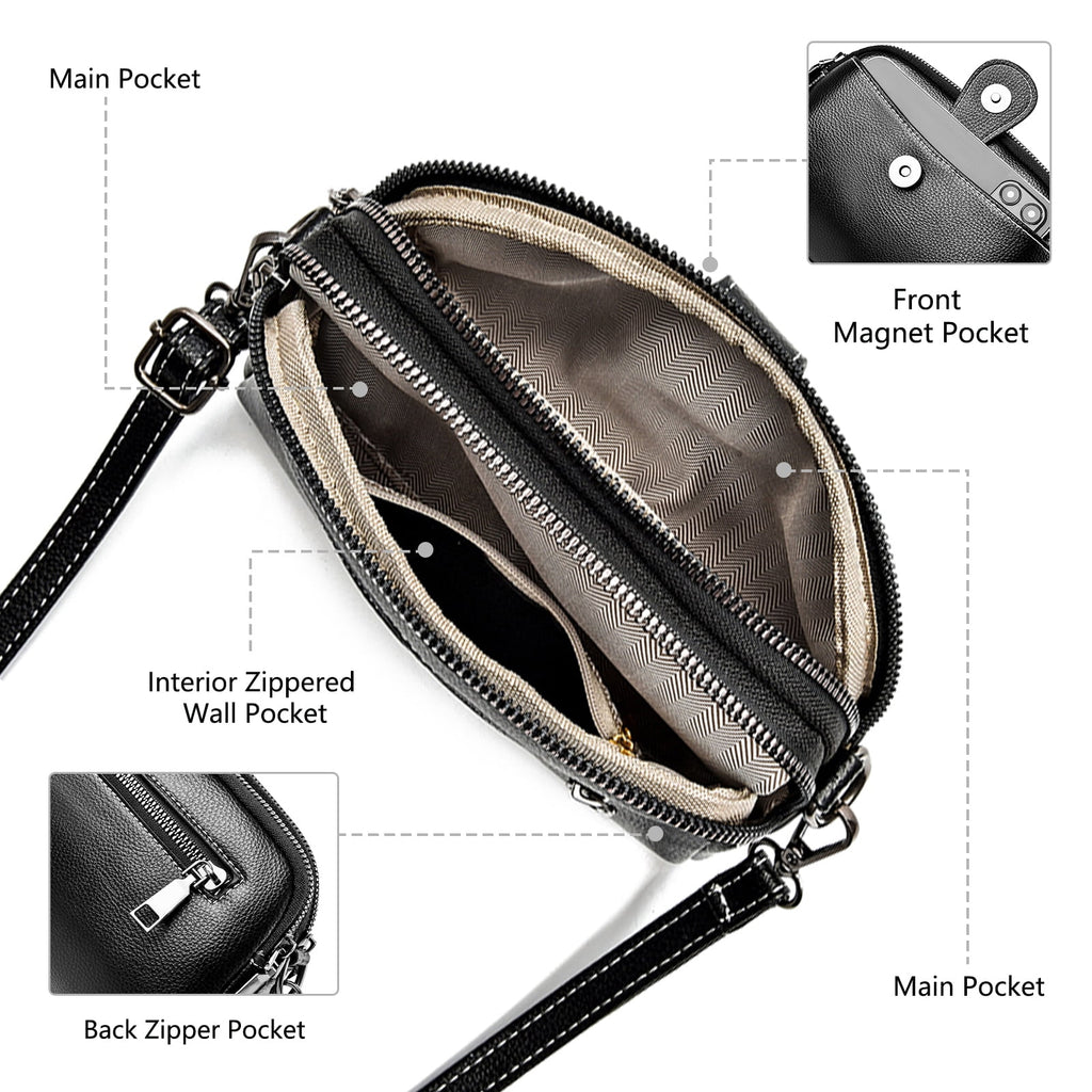 Womens Small Crossbody Bag Shoulder Hand Bags Leather Crossbody Purse for Women Lightweight Adjustable Strap Blue
