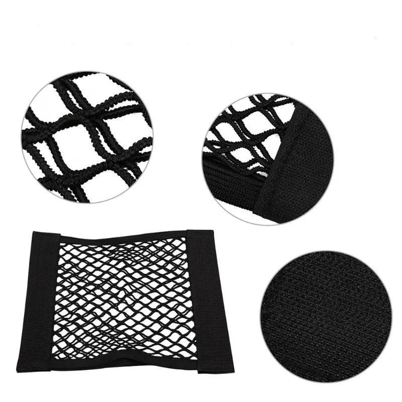 Universal Car Storage Bag Double Mesh Trunk Storage Net, Car Built-In Storage Bag, Car Fire Extinguisher Fixed Net