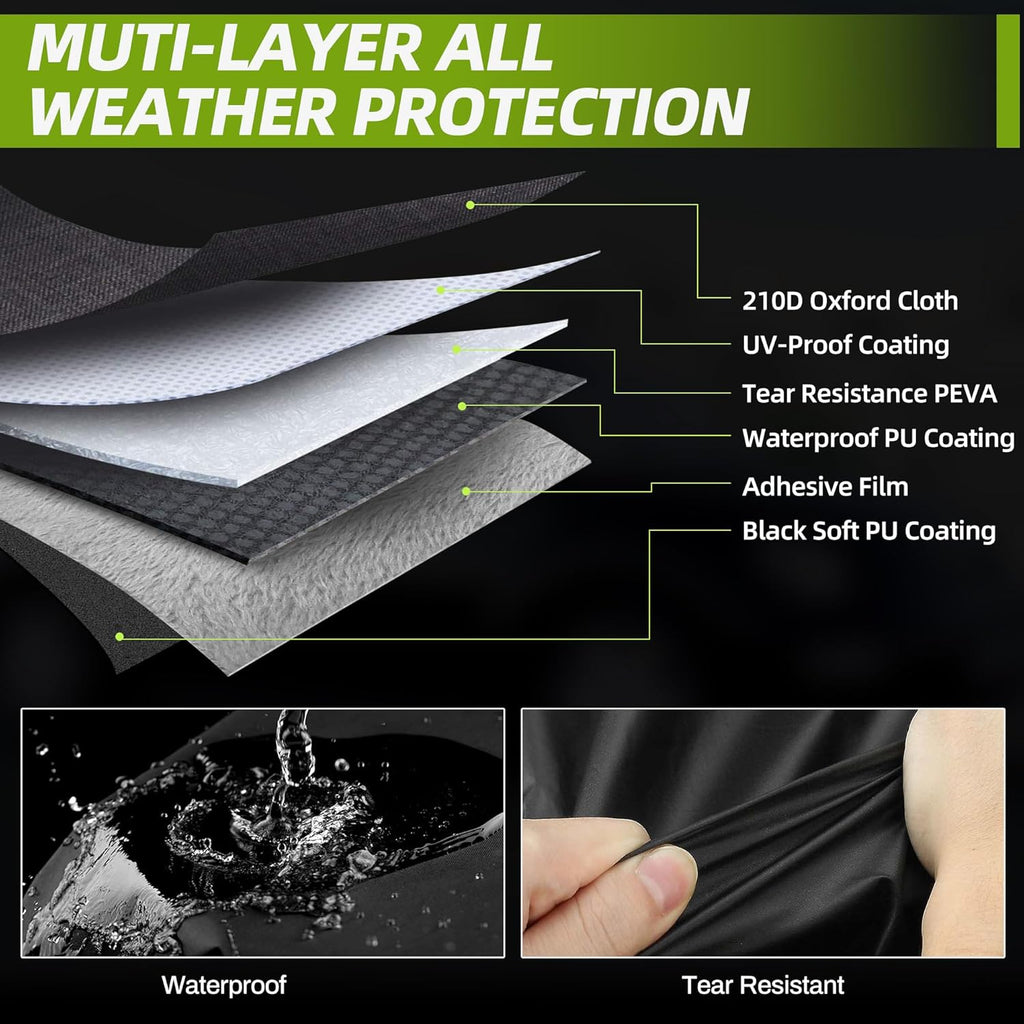 Premium Waterproof Car Cover for 1960-1980 Beetle Bug Sedan - All Weather Protection with Zipper & Windproof Bands - Black