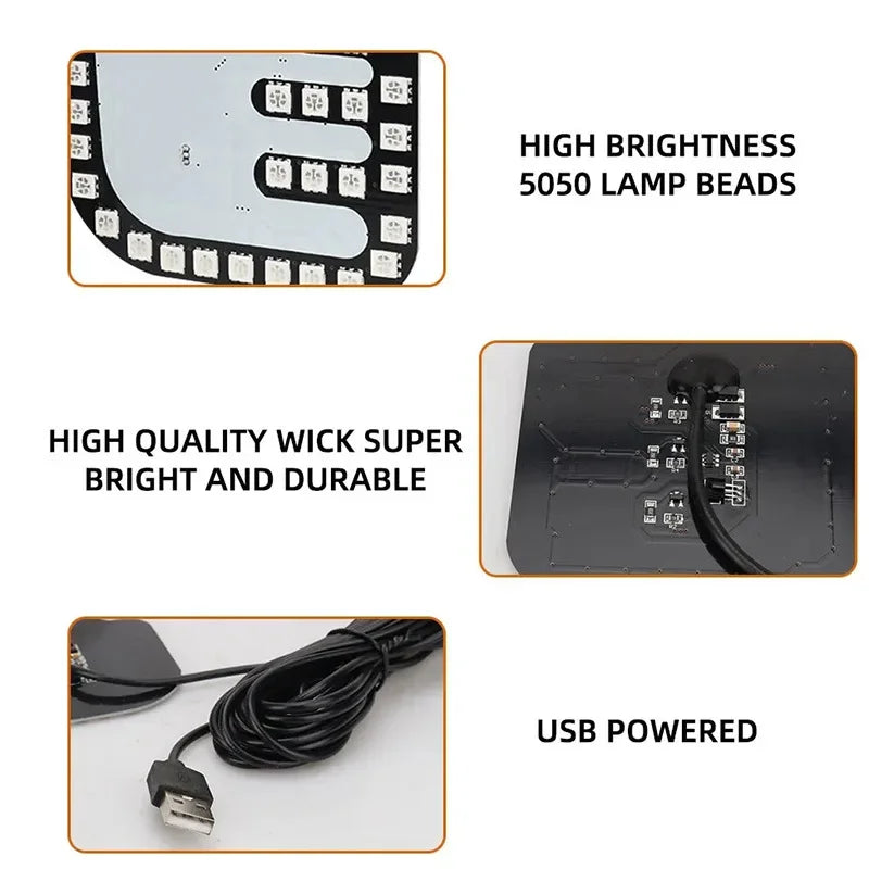 Colorful LED RGB USB Gesture-Controlled Car Light - Middle Finger Hand Lamp for Trucks and Vehicles