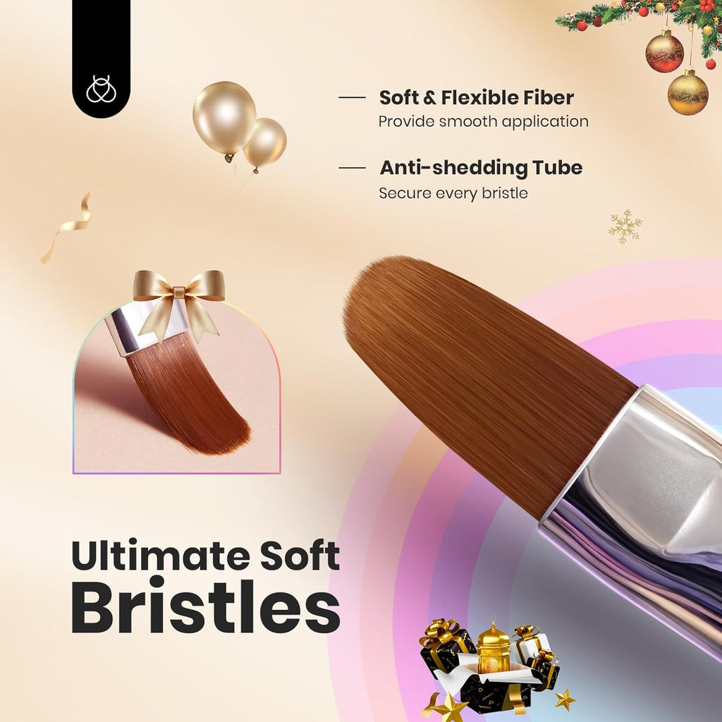Beetles 6-Piece Nail Art Brush Set - Professional Gel Polish Tools with Wood Alloy Handles for Stunning DIY Manicures, Perfect Gift for Women