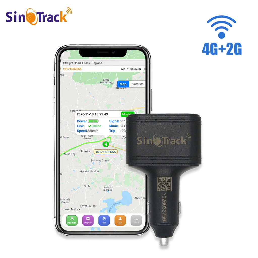 Sinotrack 4G Car GPS Tracker Cigarette Lighter GPS Tracker ST-909L Car Phone Charger with Free Online Tracking APP