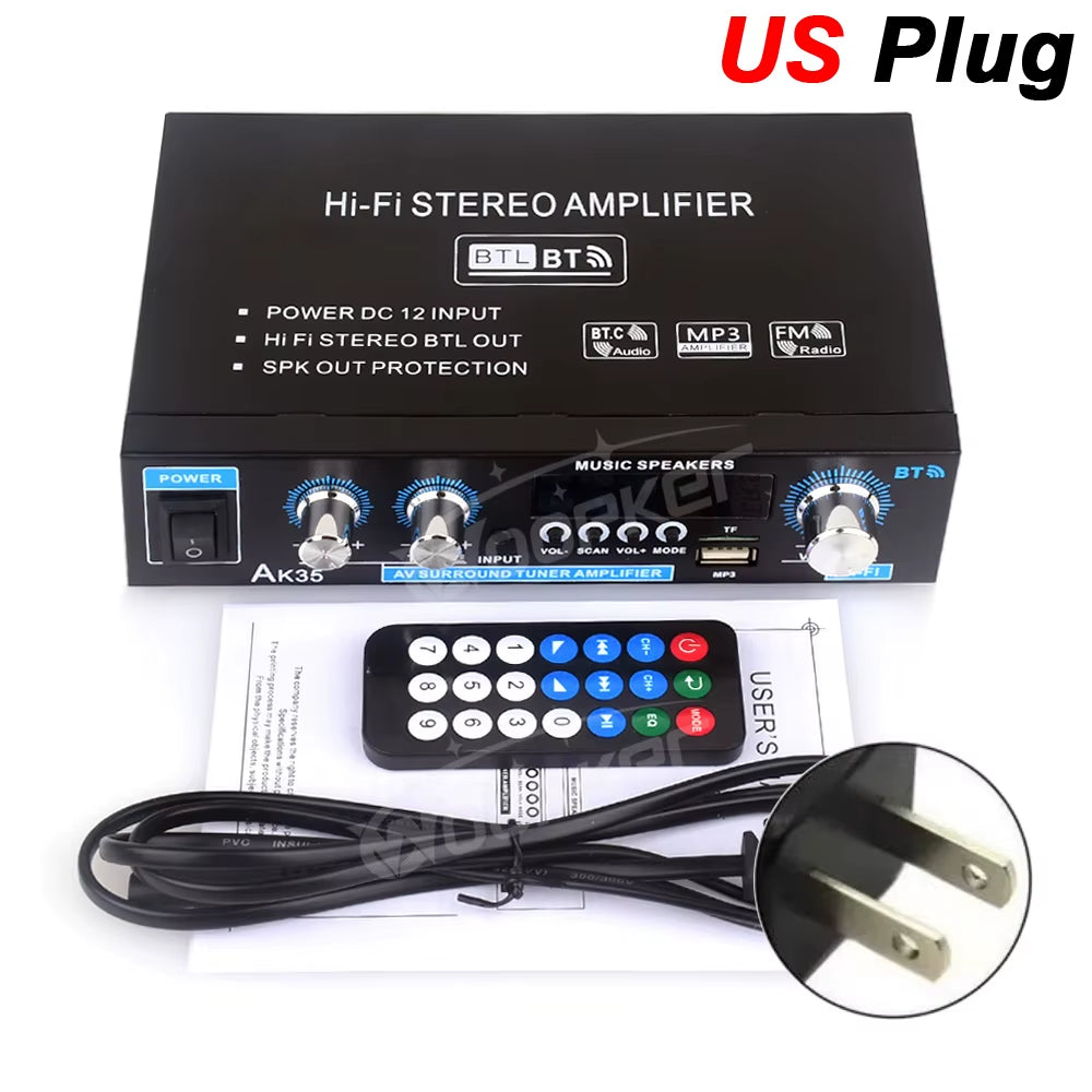 Woopker AK35/AK45/AK45 Pro/Ak55 Digital Amplifier Bluetooth Sound Amplifier 2 Channel Hifi FM USB Audio Amp for Home Car Karaoke