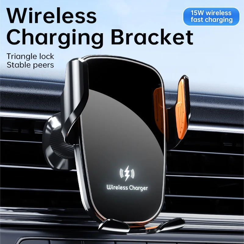 Non-Slip Car Wireless Charger Phone Holder Stand Air Vent Cellphone Bracket for Iphone Samsung Xiaomi Auto Fast Charging Station