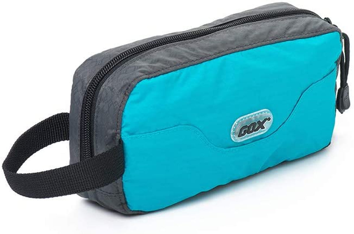 GOX Travel Small Toiletry Bag for Men Nylon Dopp Kit Medicine Bag Travel Organizer Pouch Shave Kits for Teens Toiletry Essentials Bathroom Compact (Turquoise, 9.8 * 4.3 * 3.3 Inches)
