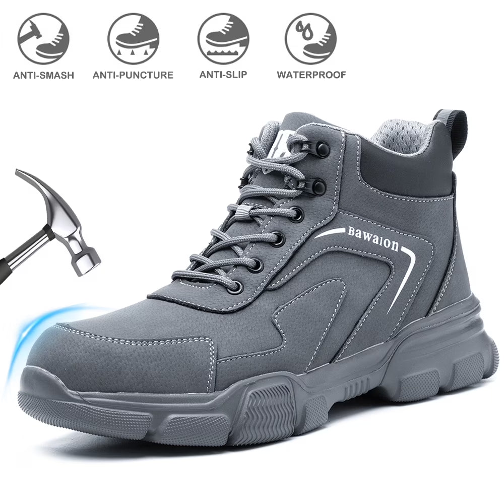 Waterproof Steel Toe Work Boots for Men Women Non-Slip Industrial Construction Safety Shoes