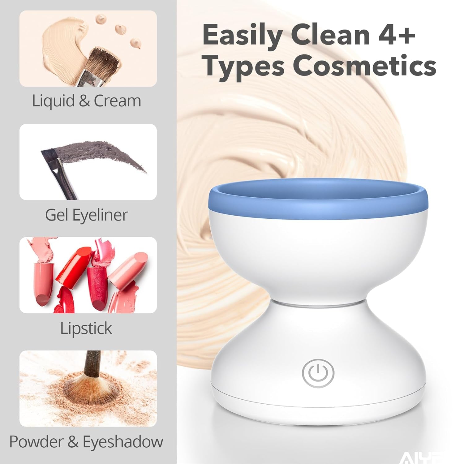 Alyfini Electric Makeup Brush Cleaner - Professional Kabuki & Foundation Brush Cleaning Tool, Perfect Gift for Women & Stocking Stuffers!