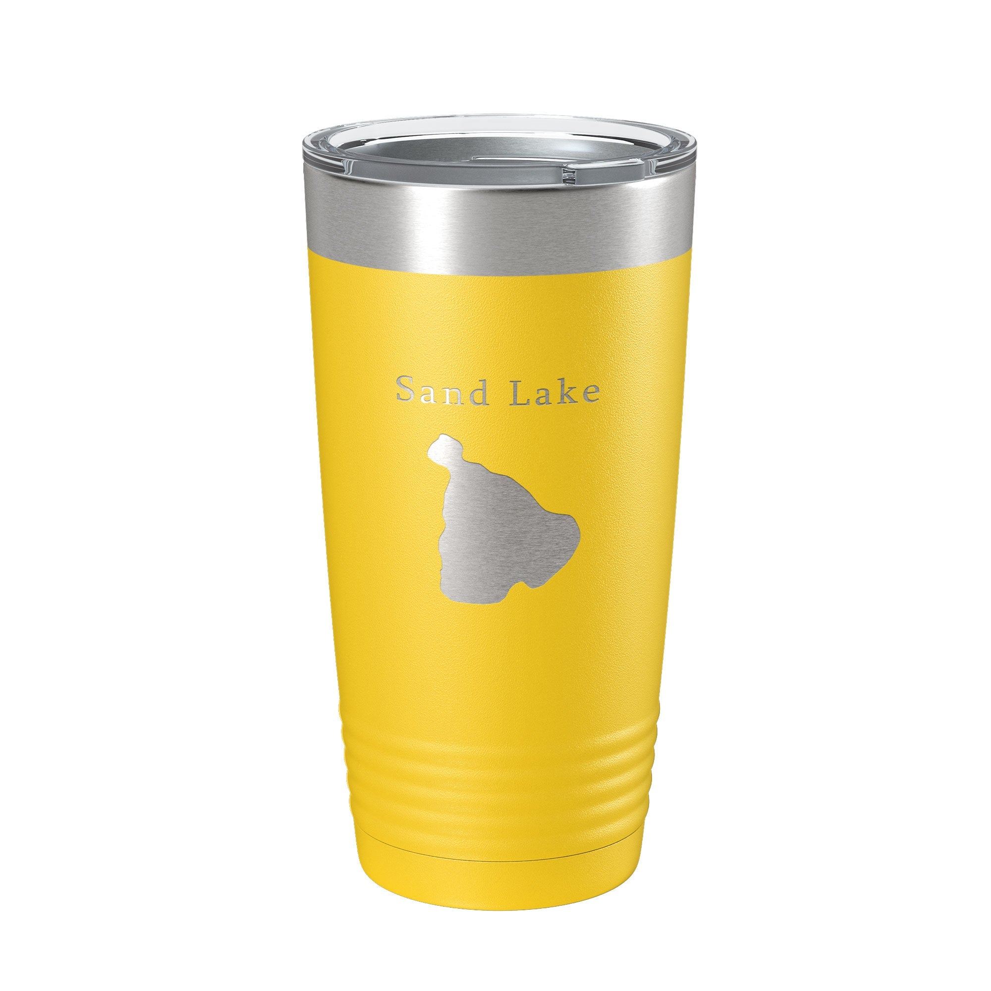 Sand Lake Map Tumbler Travel Mug Insulated Laser Engraved Coffee Cup Michigan 20 oz