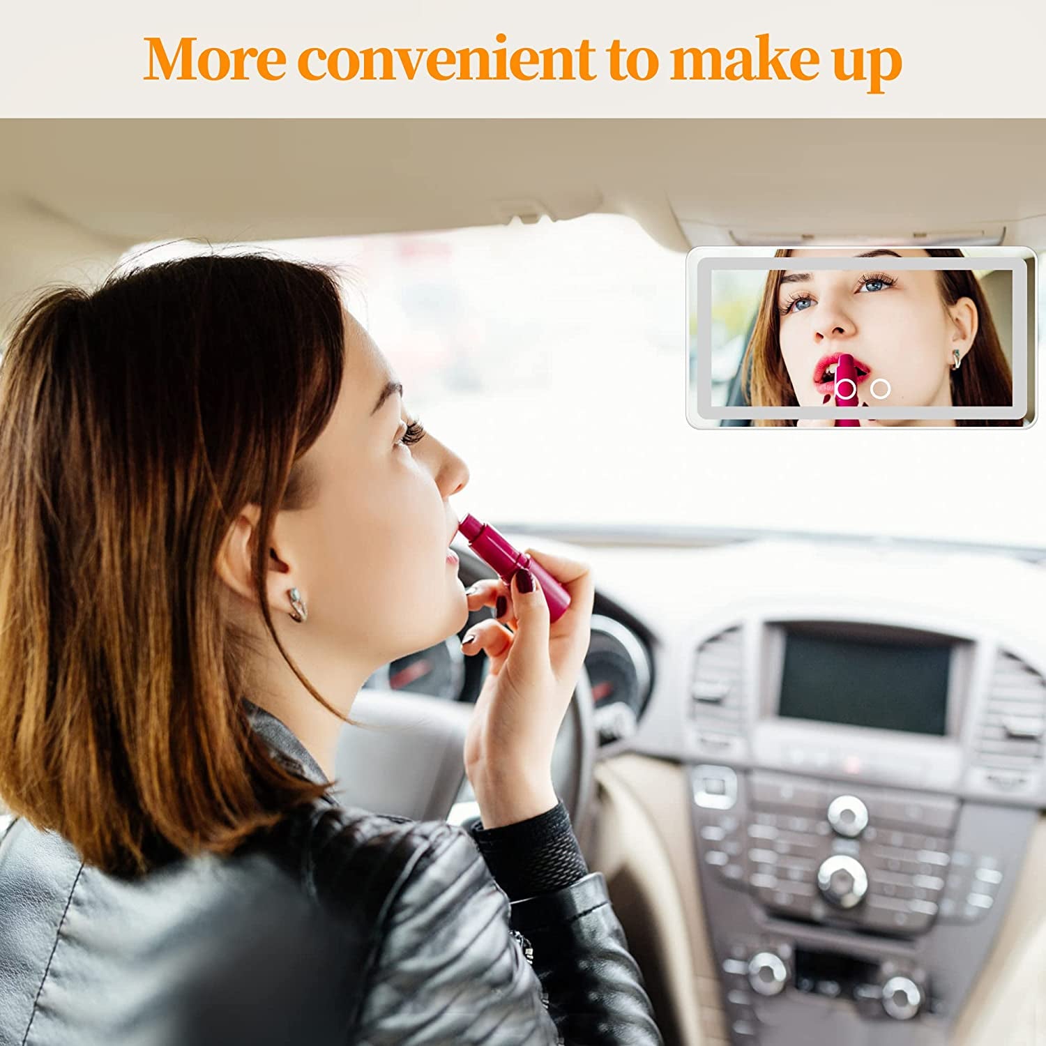 Rechargeable Car Sun Visor Vanity Mirror with Dimmable LED Lights - Perfect Makeup Accessory & Birthday Gift for Women and Girls, Universal Fit for Cars and Trucks