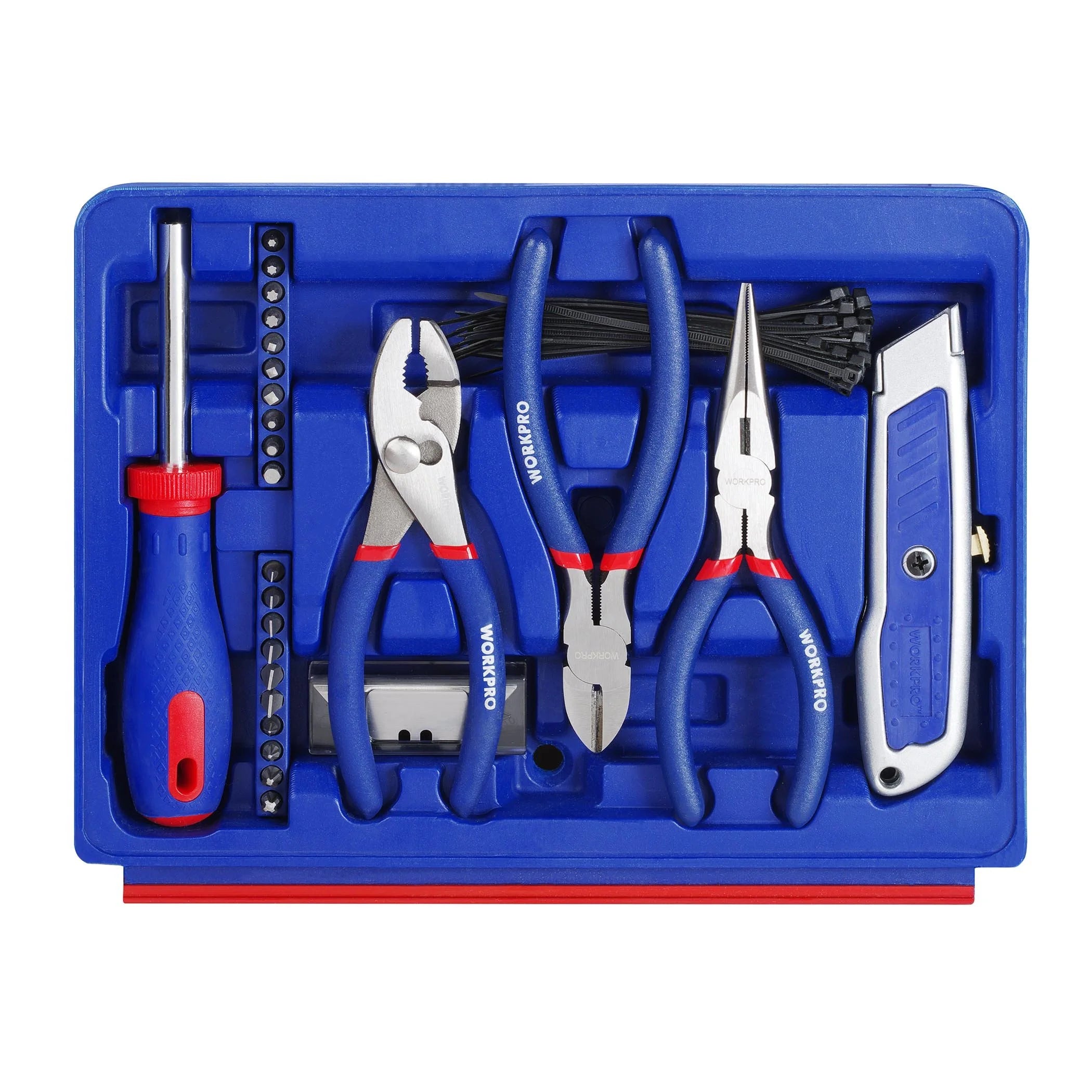 WORKPRO 125-Piece Auto Repair Tool Set,Mechanics Tool Set, General Household Home Repair Tool Kit with 3-Drawer Heavy Duty Box,Hand Tool Kit