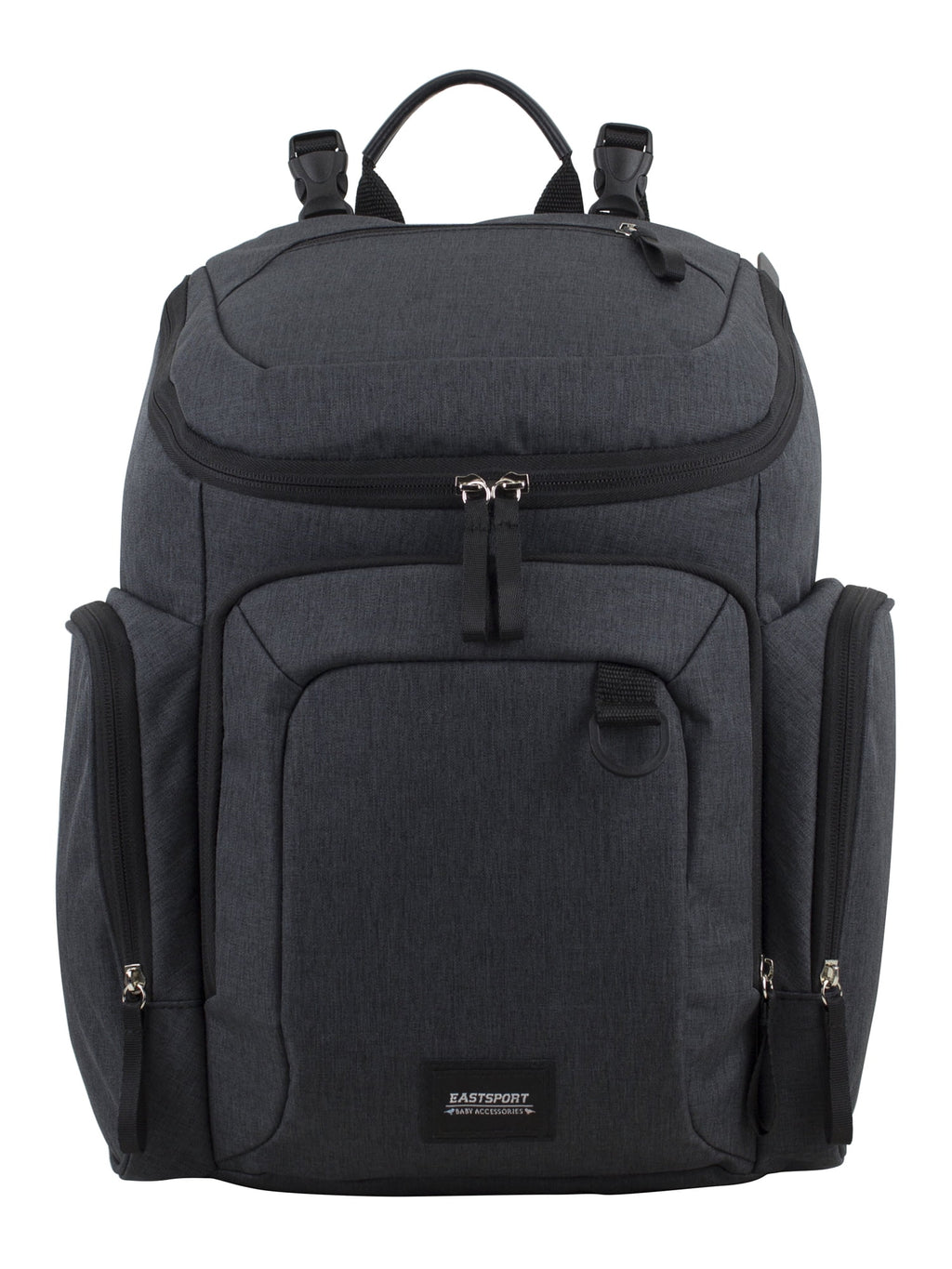 Eastsport Wooster St. Diaper Backpack, Large Capacity, Dark Grey with Changing Pad, Stroller Straps, and Insulated Pockets