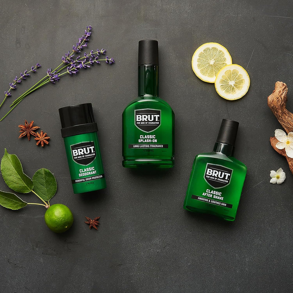 Brut Splash-On Original Fragrance - Bold & Masculine Cologne for Men - Long-Lasting Scent with Spicy Woods, Floral, and Citrus Notes - 7 Oz