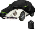 Premium Waterproof Car Cover for 1960-1980 Beetle Bug Sedan - All Weather Protection with Zipper & Windproof Bands - Black