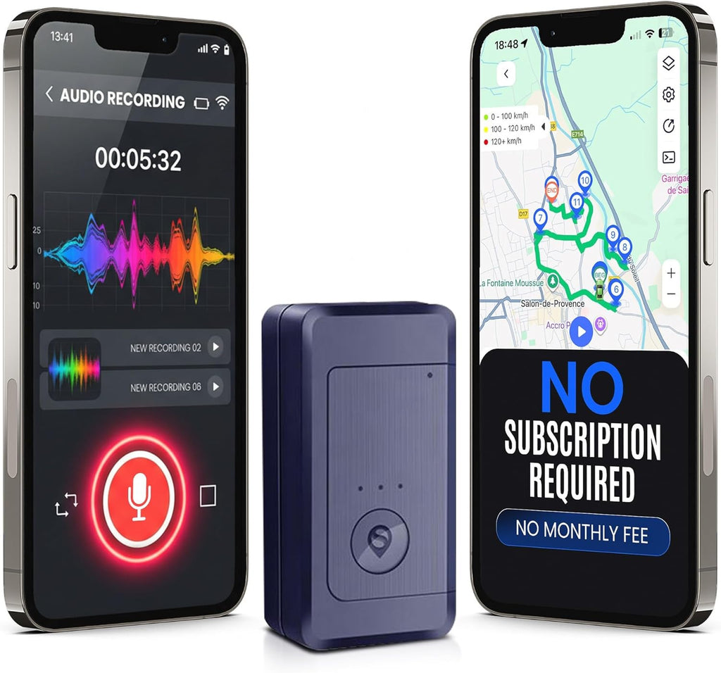 GPS Tracker for Vehicles No Subscription, Magnetic Car Tracker Device Hidden, Live Location, Tracking Device for Cars, SIM Card Included, 60-Day Battery, IP65 Waterproof, Geo-Fence, Route Playback