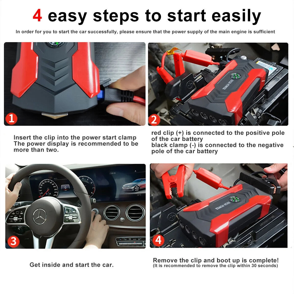 Lierhyt LED Flashlight 99800 Mah 12 V Car Jump Starter