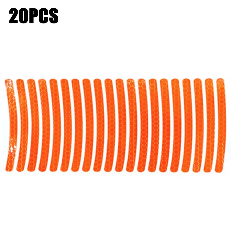 20Pcs Car Wheel Hub Reflective Sticker Tire Rim Reflective Strips Luminous for Night Driving Car Bike Motorcycle Wheel Sticker