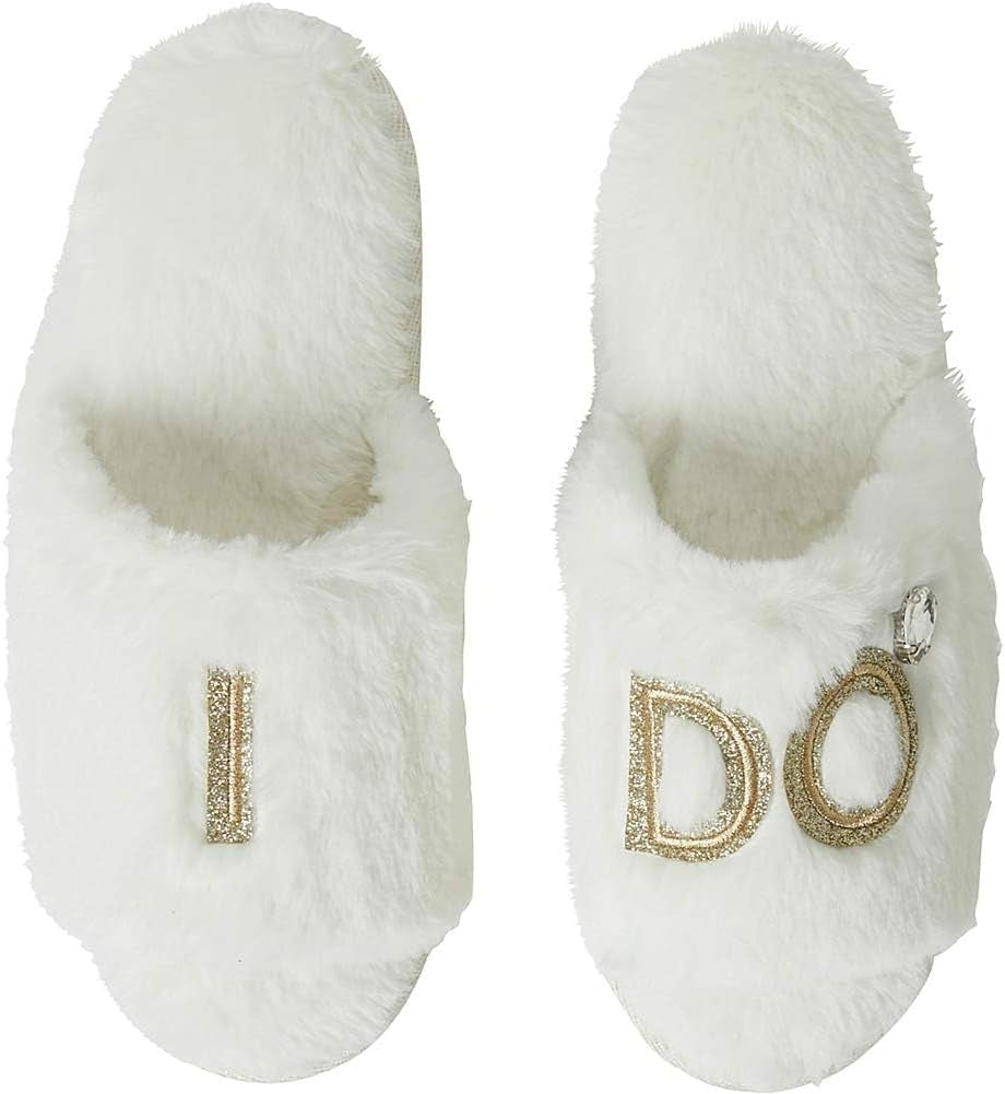 Dearfoams Women'S Giftable I Do & I Do Crew Bride Slippers for Weddings and Bachelorette Party