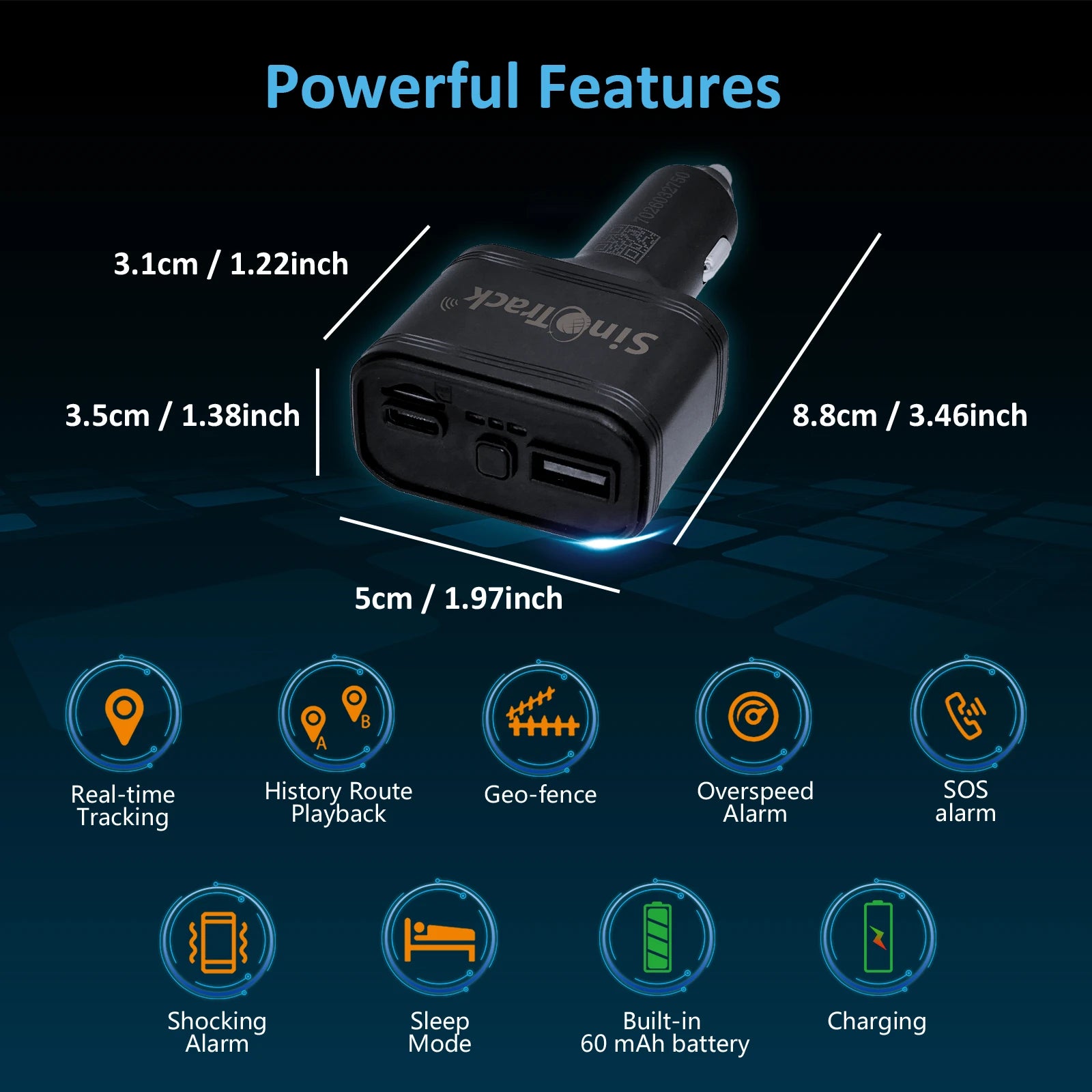 Sinotrack 4G Car GPS Tracker Cigarette Lighter GPS Tracker ST-909L Car Phone Charger with Free Online Tracking APP