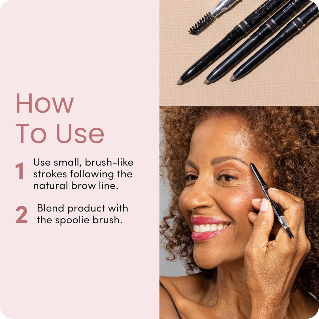 Billion Dollar Brows Universal Eyebrow Pencil – Dual-Ended Design with Precision Tip & Spoolie, Matte Finish, Waterproof, Easy to Use, Vegan & Cruelty-Free for Perfectly Defined Brows