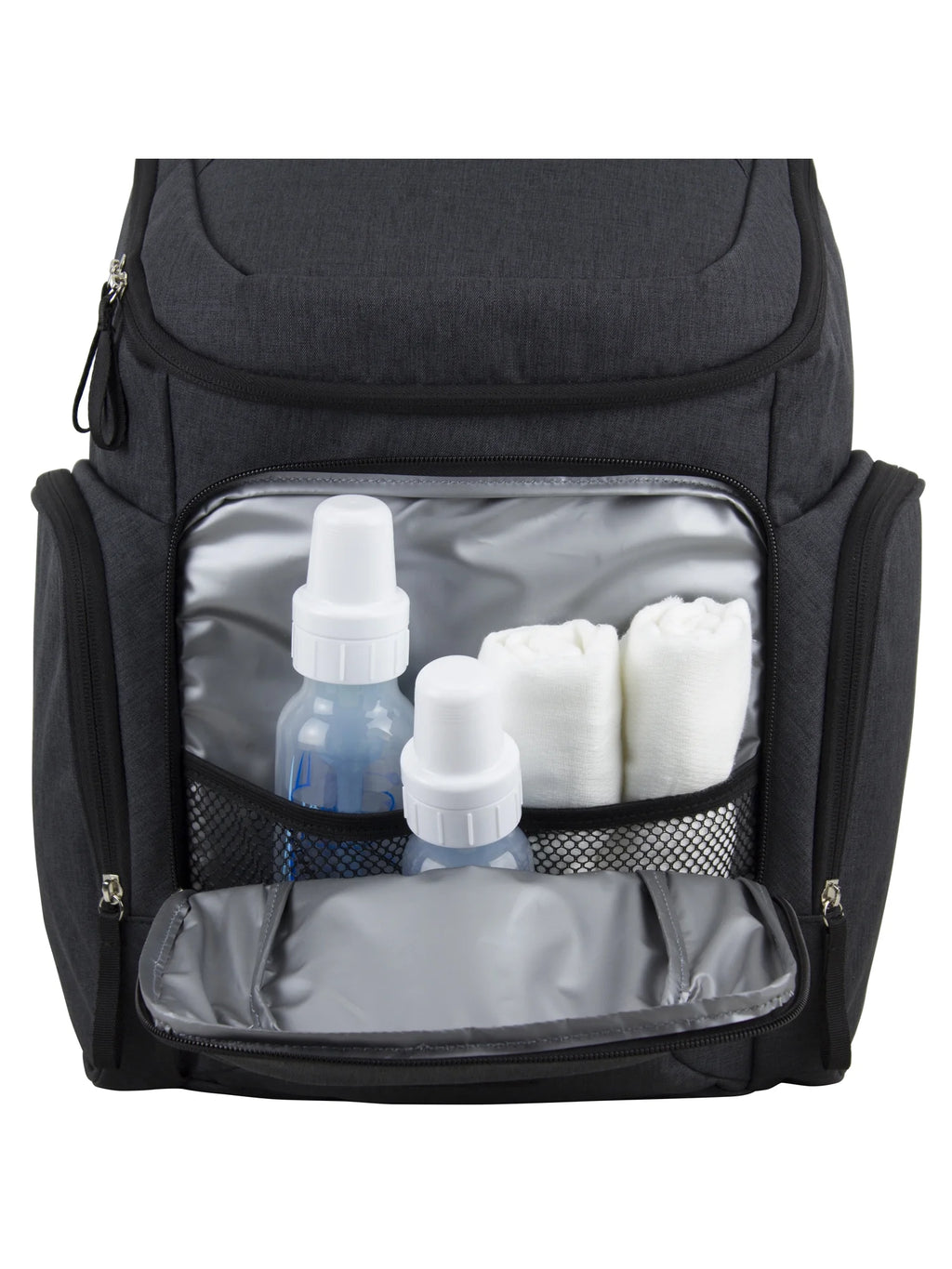 Eastsport Wooster St. Diaper Backpack, Large Capacity, Dark Grey with Changing Pad, Stroller Straps, and Insulated Pockets