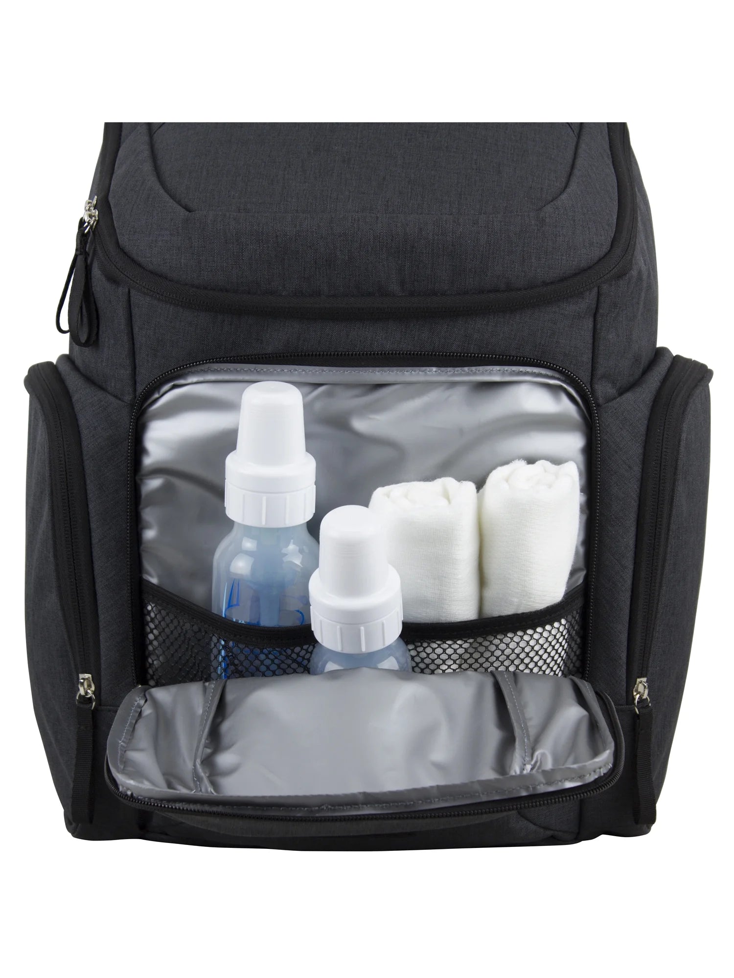 Eastsport Wooster St. Diaper Backpack, Large Capacity, Dark Grey with Changing Pad, Stroller Straps, and Insulated Pockets