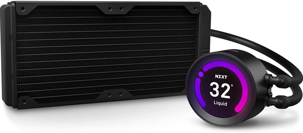 NZXT Kraken Z53 RGB 240Mm - RL-KRZ53-R1 - AIO RGB CPU Liquid Cooler - Customizable LCD Display - Improved Pump - Powered by CAM V4 - RGB Connector - AER RGB 2 120Mm Radiator Fans (2 Included)