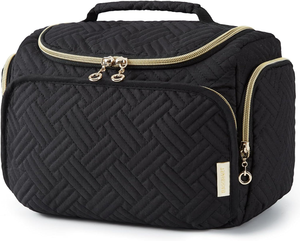 BAGSMART Travel Toiletry Bag for Women, Cosmetic Bag Makeup Bag Organizer with Handle, Travel Bag for Toiletries, Travel Accessories, Full Sized Container