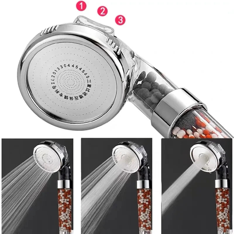 Transform Your Shower Experience: 3-in-1 High Pressure SPA Shower Head with Water-Saving Anion Filter