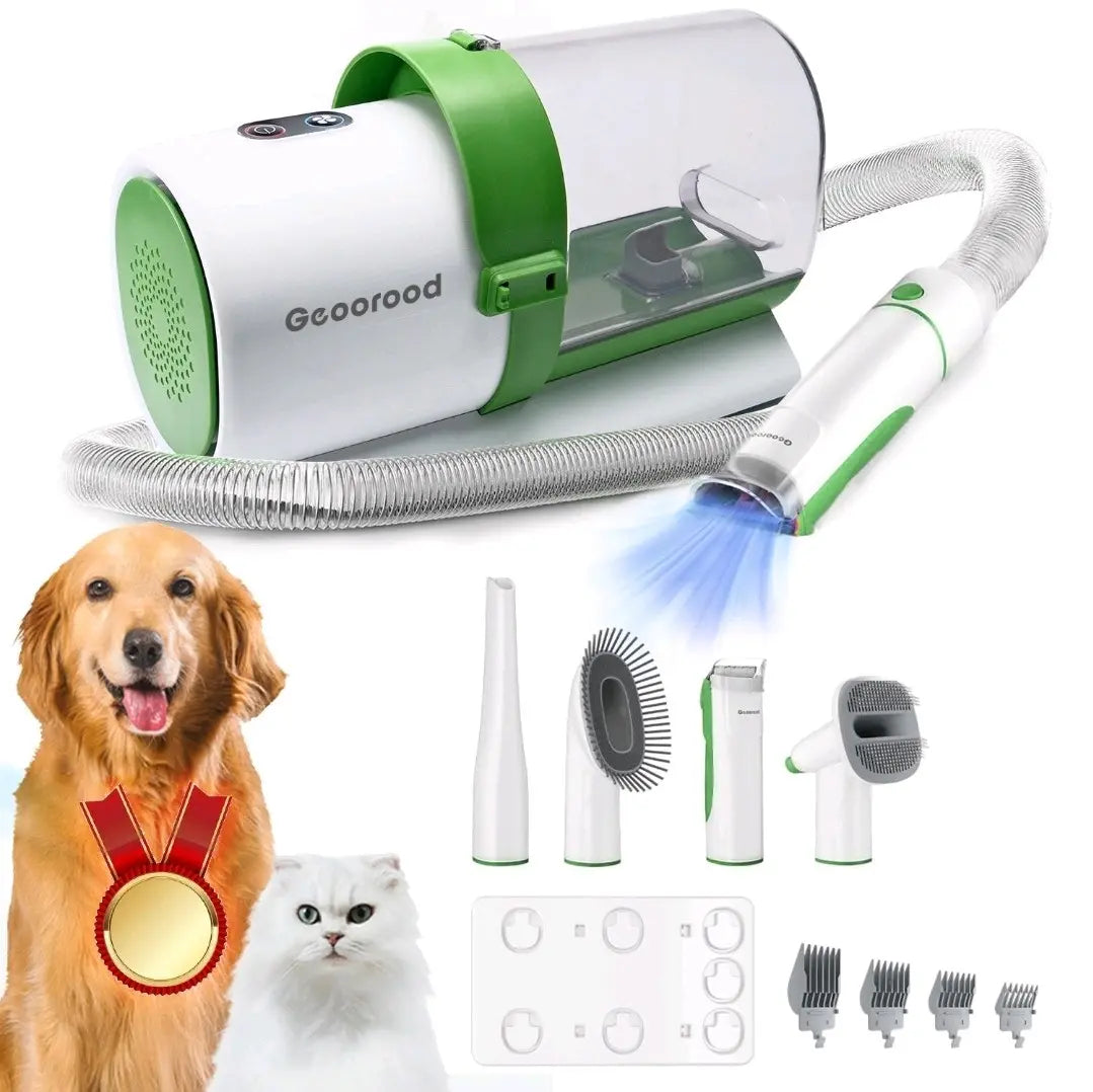 Geoorood Pet Grooming Vacuum and Brush System for Effective Shedding and Hair Removal for Dogs and Cats