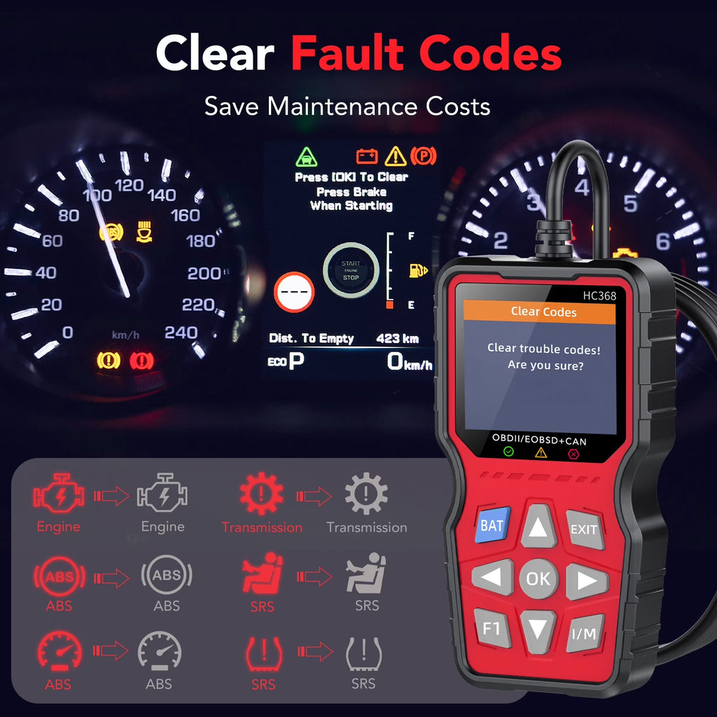 OBD2 Scanner Diagnostic Tool, Check Engine Code Reader & Car Scanner, Mode 6 Mode 8 & I/M Readiness for Smog Check, Battery Test & EPB/SAS Reset, Auto Diagnostic Scan Tool for All OBDII Cars 1996+